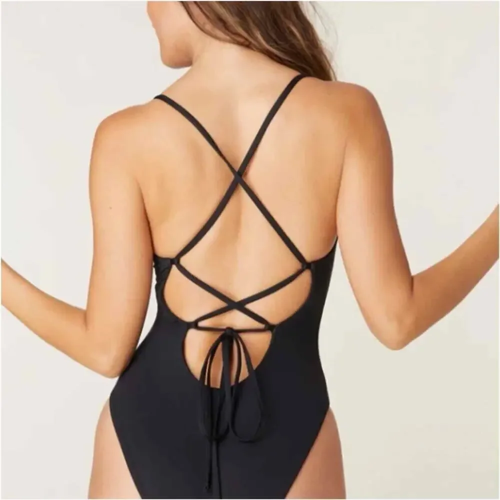 Andie The Fiji One Piece Swimsuit Black Long Torso XS